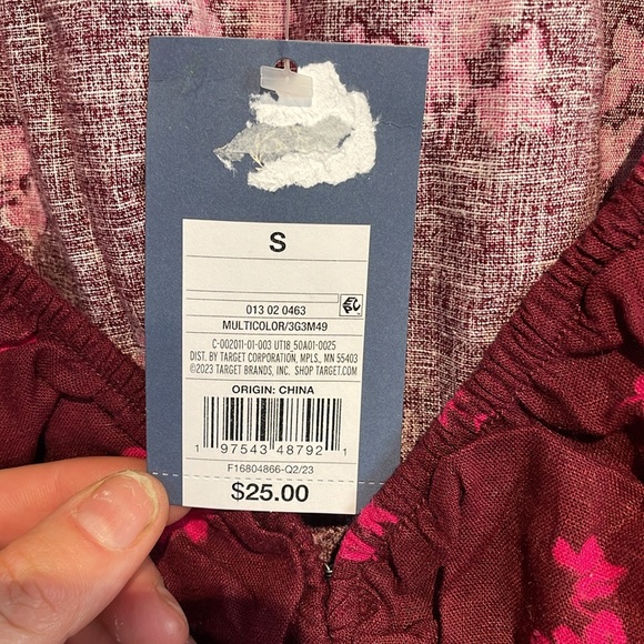 NWT! Universal Thread Puff Long Sleeve Tie-Front Blouse Small - Picture 7 of 7